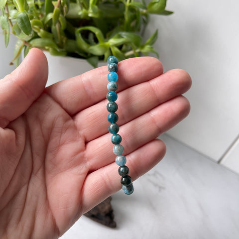 Apatite Gemstone Energy Bracelet - 6 mm