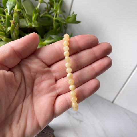 Lemon Calcite Gemstone Energy Bracelet - 6 mm