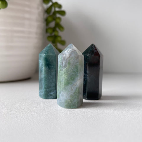 moss agate mini tower