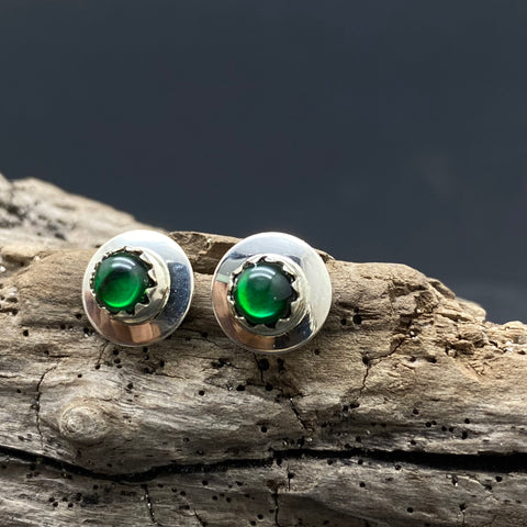 Abalone Sterling Silver Studs By Native American Artist