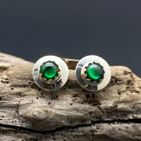 Abalone Sterling Silver Studs By Native American Artist