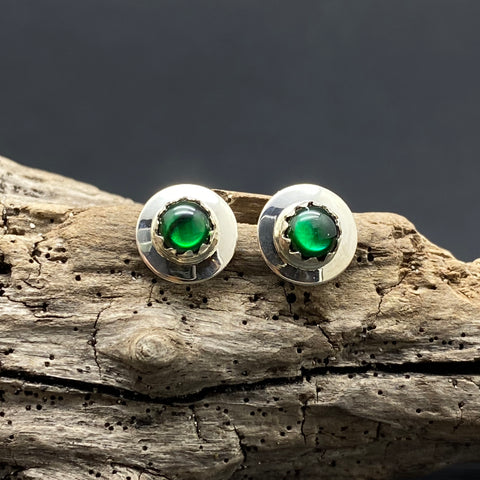Abalone Sterling Silver Studs By Native American Artist