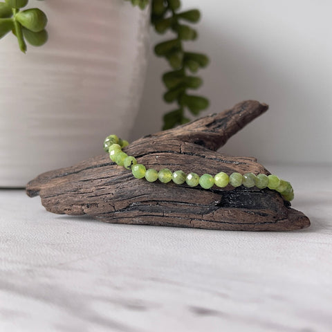 chrysoprase faceted gemstone bracelet