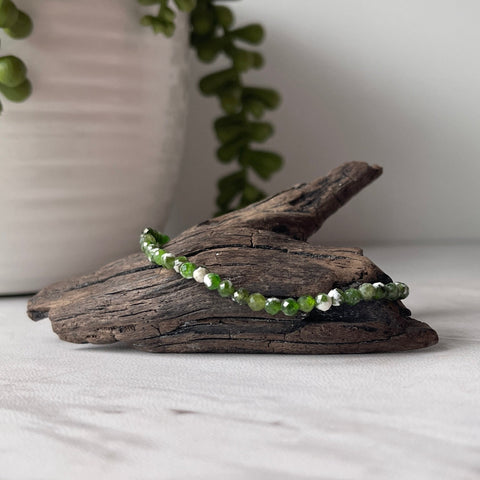 diopside faceted gemstone bracelet