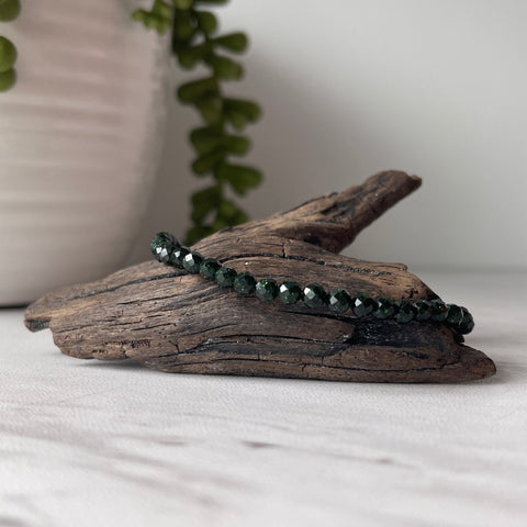 green goldstone faceted bracelet