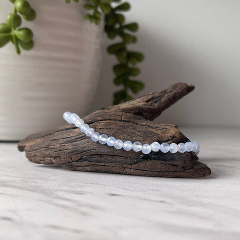 chalcedony faceted gemstone bracelet