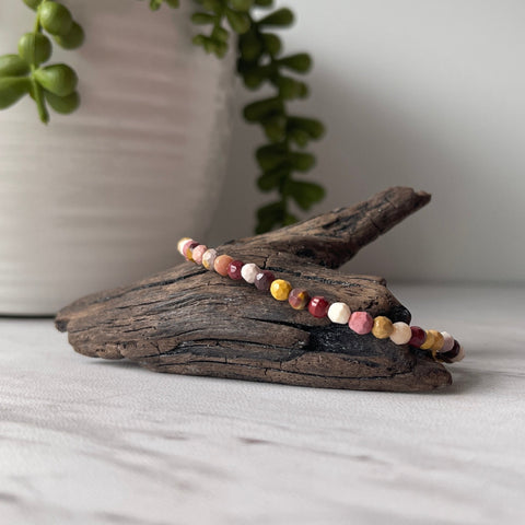 mookaite faceted gemstone bracelet