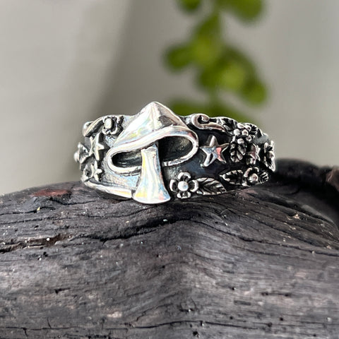 sterling silver mushroom ring