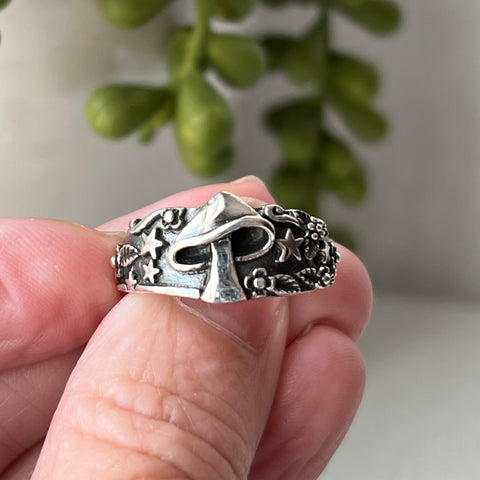 sterling silver mushroom ring