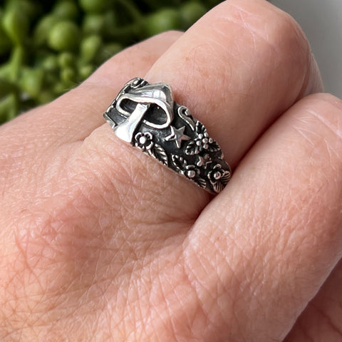 sterling silver mushroom ring