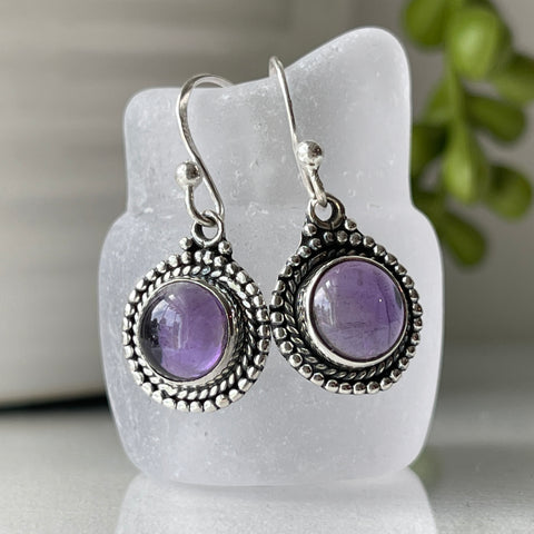 sterling silver amethyst earrings