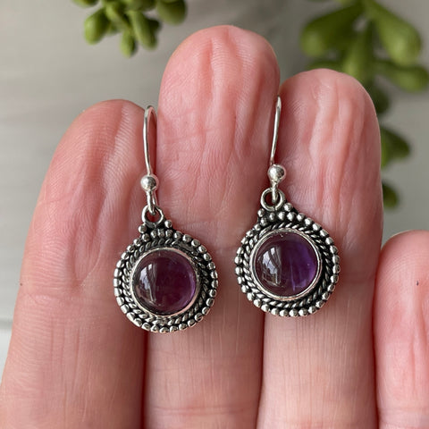 sterling silver amethyst earrings