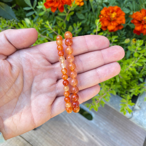 Carnelian Gemstone Energy Bracelet - 9 mm