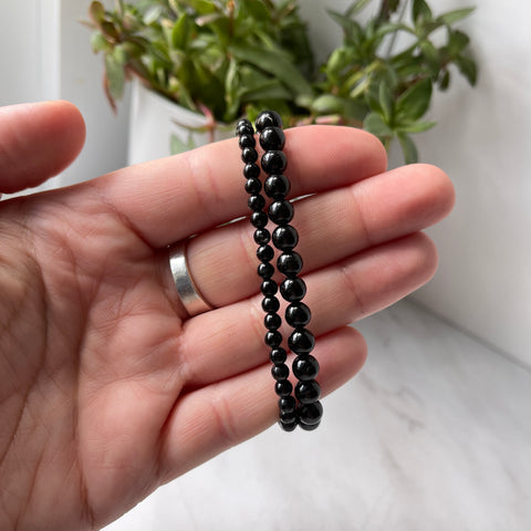 Black Tourmaline Gemstone Energy Bracelet