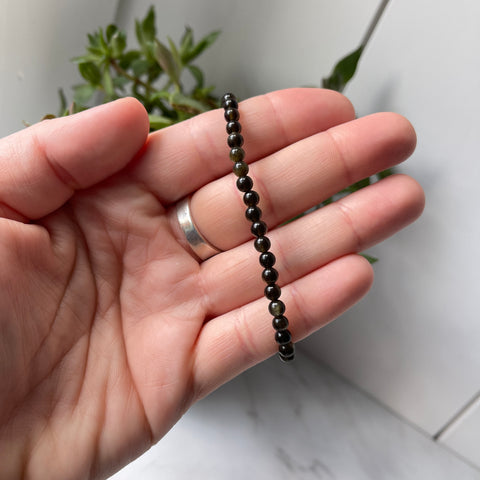 Bracelet énergétique en obsidienne dorée