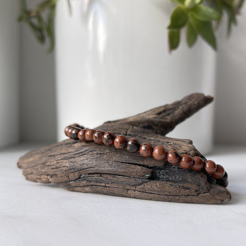 mahogany obsidian gemstone bracelet