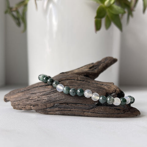 moss agate gemstone bracelet