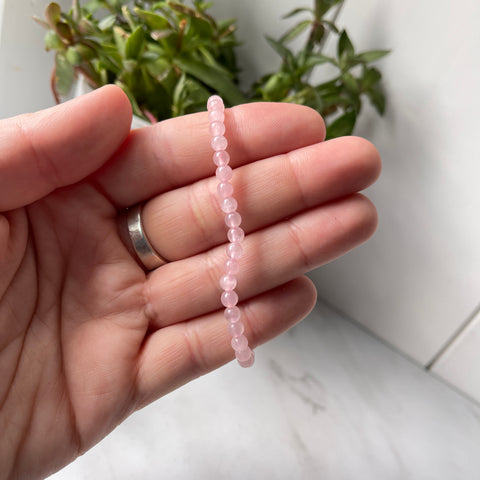 Pulsera de energía de piedras preciosas de cuarzo rosa