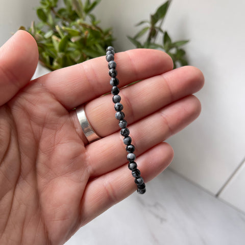 Snowflake Obsidian Gemstone Energy Bracelet