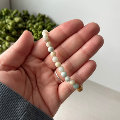 Multicolor Amazonite Gemstone Energy Bracelet - 6 mm