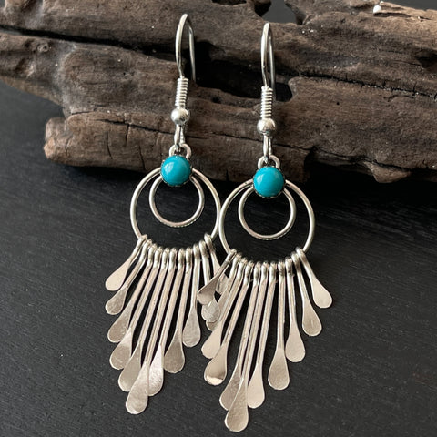 sterling silver Navajo waterfall earrings