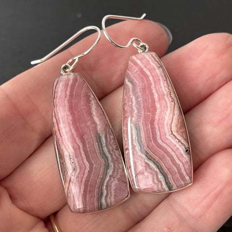 Boucles d'oreilles en argent sterling rhodochrosite par Sheryl Martinez