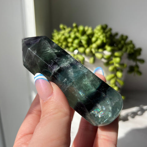 rainbow fluorite chubby wand