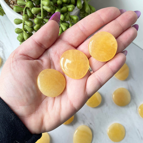 orange calcite worry stone