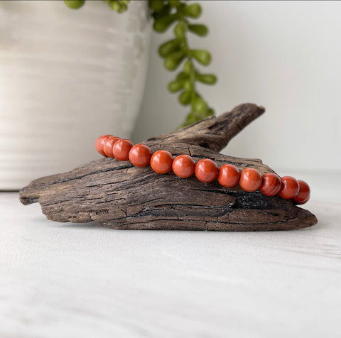 red jasper gemstone bracelet 6 mm