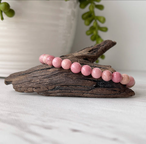 rhodonite gemstone bracelet 6 mm