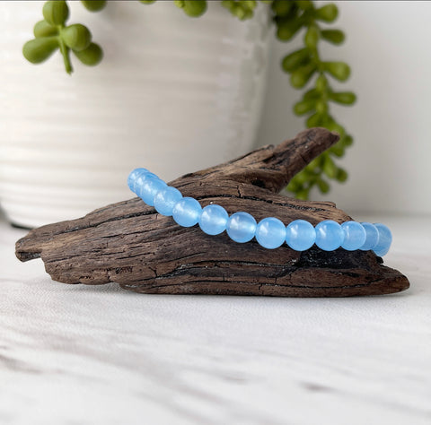 light blue jade gemstone bracelet