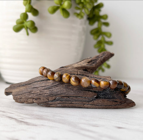 tiger's eye gemstone bracelet 6 mm