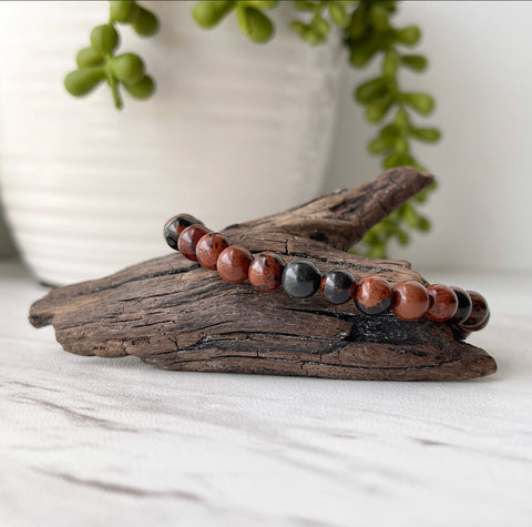 mahogany obsidian gemstone bracelet