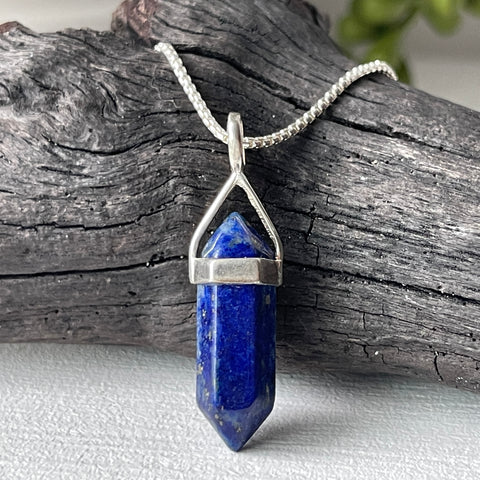 Lapis Point Sterling Silver Pendant