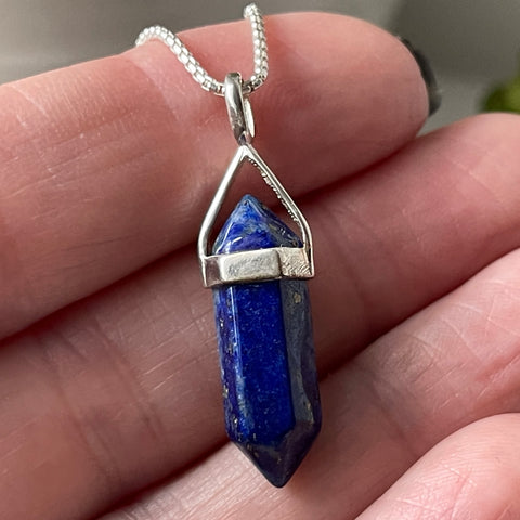 Lapis Point Sterling Silver Pendant