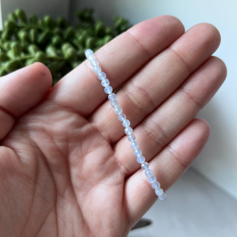 chalcedony faceted gemstone bracelet