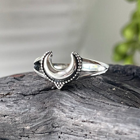 Sterling Silver Crescent Moon Ring