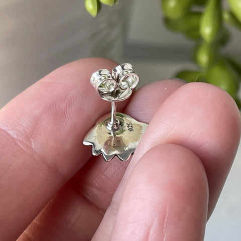 sterling silver rainbow moonstone stud post earrings