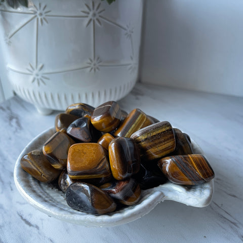 tiger eye tumbled pocket worry stone