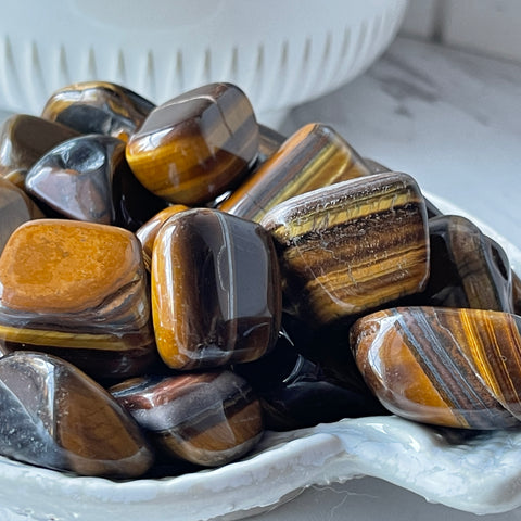 tiger eye tumbled pocket worry stone