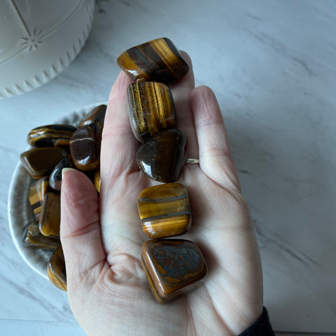 tiger eye tumbled pocket worry stone