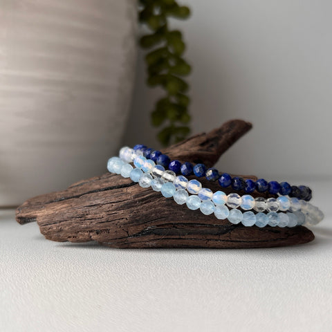 Ice Queen Faceted Gemstone Bracelet Stack