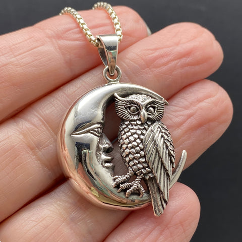 Sterling Silver Owl Pendant