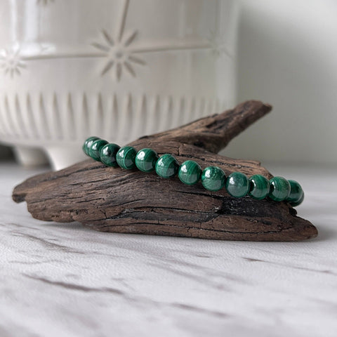 malachite 6 mm gemstone bracelet