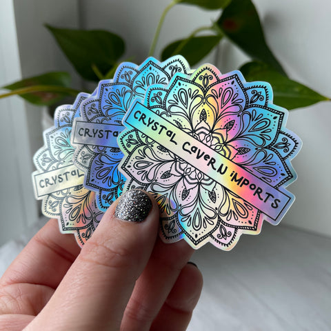 Holographic Mandala Waterproof Vinyl Sticker