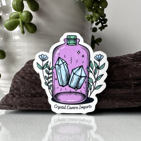 purple magic bottle crystals vinyl waterproof sticker