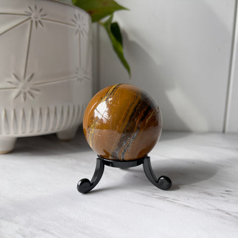 Tiger Eye Sphere on Cute Stand