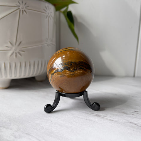 Tiger Eye Sphere on Cute Stand