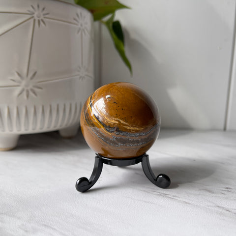 Tiger Eye Sphere on Cute Stand