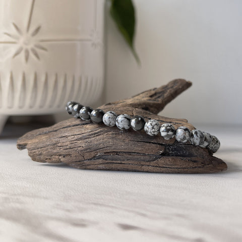 snowflake obsidian bracelet